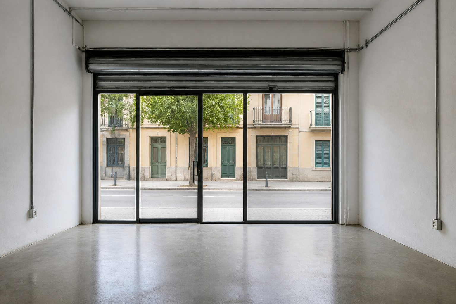 Local commercial vide avec vitrine sur rue